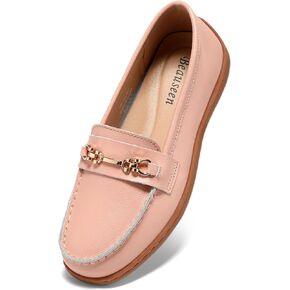 BEAUSEEN Women's Leather Penny Loafer Slip-ons Comfortable & Lightweight Cute Driving Mocs for Women Business Casual Dress Shoes in Saudi Arabia