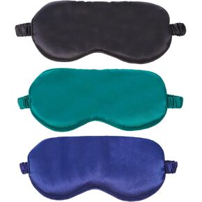 3 Pcs Silk Sleep Mask, Smooth Soft Satin Eye Covers, Sleeping Eye Mask, Elastic Blackout Sleep Mask & Blindfold for Full Night's Sleep,Travel and Nap (Dark Green) in Kuwait
