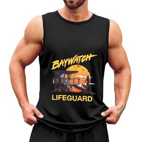 Men's Tank Top,Baywatch Lifeguard Sunset 1989,Summer Undershirt Sleeveless Shirts Muscle Tops in Kuwait