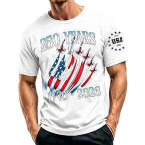 Ymosrh 250th Anniversary USA Shirts for Men Short Sleeve Independence Day Flag Print American Patriotic Shirts, S-5XL in Saudi Arabia