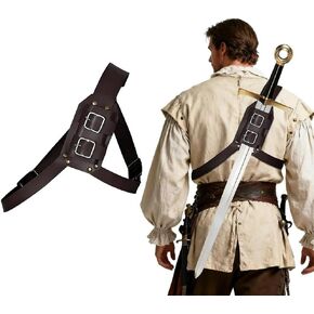 Medieval Sword Holder for Back Strap Frog Shoulder Belt Adjustable Leather Sheath Holster in Saudi Arabia