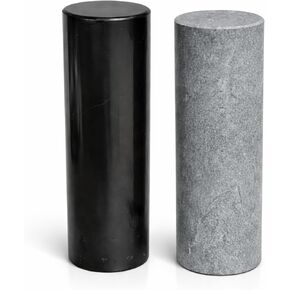 Shungite World 2 pcs Authentic Shungite and Soapstone Harmonizers Cylinders Set Chakra Healing Crystals for Grounding Shungite Stones for Meditation Magnetic Therapy Negative Energy Protection in Saudi Arabia
