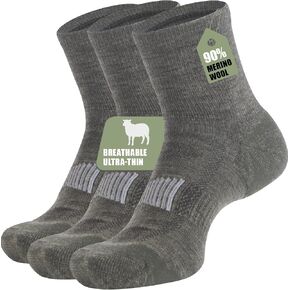 90% Merino Wool Socks for Men Athletic Ankle Socks for Women with Arch Support Breathable Soft Wool Ankle Socks,3 Pairs in Saudi Arabia