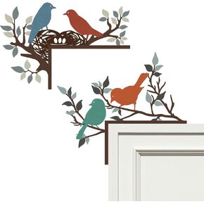 Resama 2 Pcs Door Frame Decoration Set Metal, Wall Art Decor Corner Sign Bathroom Decor for Indoor Outdoor Door Window Home Office(Bird Branch) in Saudi Arabia
