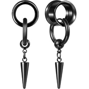 Aienid 2 Pcs Stainless Steel Dangle Gauges, 6mm-20mm Ear Tunnels Expander Plugs Stretcher Piercing Body Jewelry for Men Women in Saudi Arabia