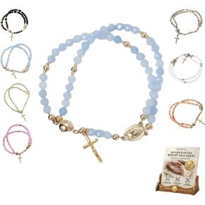 Handcrafted Rosary Bracelets, Magnetic Bracelet for Women Catholic, Christian Prayer Beads, Handcrafted Thick Rosaries Chain Bracelet for Kids, Cross Charm Link Chain Christian Gift in Saudi Arabia