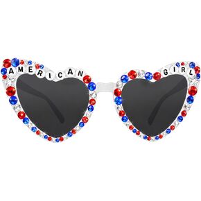 SVKN 4th of July Sunglasses, Patriotic Red White Blue Beads Glasses for Independence Day Decorations & Accessories in Saudi Arabia