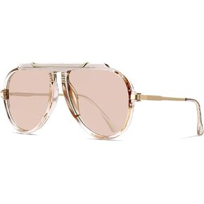 Oversized Aviator Sunglasses for Women Men Trendy 2026 Retro 70s Sunnies Tangle Free Gold Big in Saudi Arabia