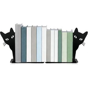 Peeping Cat Bookends Set of 2 Metal Book Ends for Shelves Bookshelf Cute Decorative Objects Home Office Desk Bookshelf Decor Gift for Cat Lovers and Reading Enthusiasts in Saudi Arabia