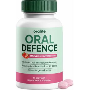 ARSYCHLL Oracare Oral Defence, Oral Probiotics Supplement for Bad Breath & Gum Care. Fresh Breath, Gum Health & Daily Hygiene Support, Dry Mouth, Strawberry Flavor, 60 Lozenges (1) in Kuwait