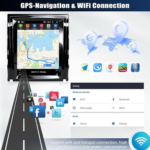 9.7 Inch Android 13 Car Stereo Radio for Cadillac Escalade SLS 2007-2014,Touch Screen Double Din Car Stereo with CarPlay Android Auto WiFi Bluetooth FM RDS GPS Navigation DSP SWC+AHD Backup Camera in Saudi Arabia