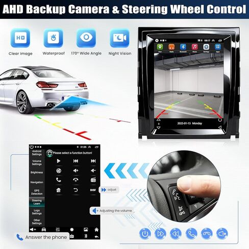 9.7 Inch Android 13 Car Stereo Radio for Cadillac Escalade SLS 2007-2014,Touch Screen Double Din Car Stereo with CarPlay Android Auto WiFi Bluetooth FM RDS GPS Navigation DSP SWC+AHD Backup Camera in Saudi Arabia