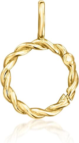 Pure Collection by Ross-Simons 14kt Yellow Gold Twisted Circle Charm Holder Pendant in Kuwait