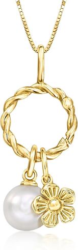 Pure Collection by Ross-Simons 14kt Yellow Gold Twisted Circle Charm Holder Pendant in Kuwait