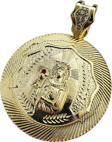 HIP HOP STYLE JEWELRY ICED SIMULATED DIAMOND GOLD PLATED RELIGIOUS HOLY SANTA BARBARA CHARM PENDANT GIFT in Saudi Arabia