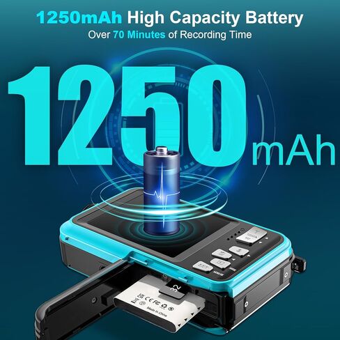 4K Underwater Camera 56MP Autofocus 11FT Waterproof Camera Dual-Screen Selfie 16X Underwater Camera for Snorkeling Waterproof Compact Floatable Digital Camera with 32GB Card in Kuwait