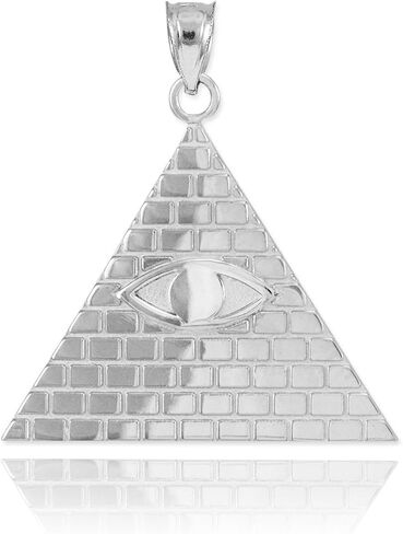 High Polish 925 Sterling Silver Pyramid Charm All Seeing Eye of Providence Illuminati Pendant in Kuwait