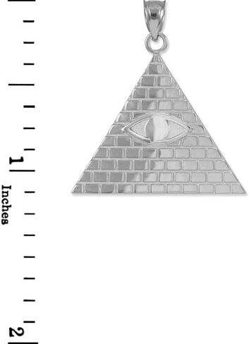 High Polish 925 Sterling Silver Pyramid Charm All Seeing Eye of Providence Illuminati Pendant in Kuwait