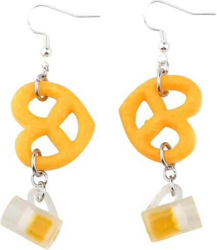 OKEYCH Oktoberfest Gift Beer and Pretzel Shape Earrings German Beer Drinking Jewelry German Party Gift in Kuwait