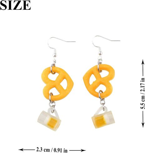 OKEYCH Oktoberfest Gift Beer and Pretzel Shape Earrings German Beer Drinking Jewelry German Party Gift in Kuwait