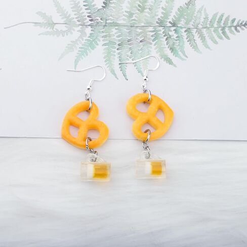 OKEYCH Oktoberfest Gift Beer and Pretzel Shape Earrings German Beer Drinking Jewelry German Party Gift in Kuwait