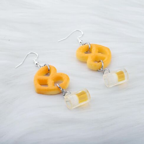 OKEYCH Oktoberfest Gift Beer and Pretzel Shape Earrings German Beer Drinking Jewelry German Party Gift in Kuwait