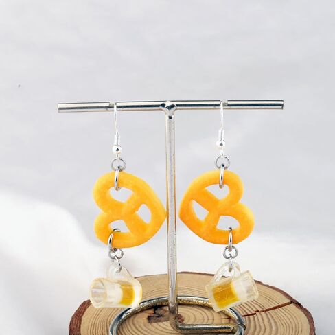 OKEYCH Oktoberfest Gift Beer and Pretzel Shape Earrings German Beer Drinking Jewelry German Party Gift in Kuwait