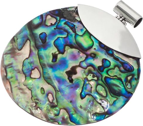 FifiRose Paua Abalone Shell 925 Sterling Silver Pendant, 2 3/4" p83623 in Saudi Arabia