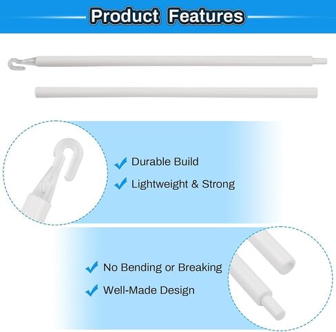 24 Inch Blind Wand Replacement with Hook, Plastic Spliceable Blind Rod, Window Blinds Stick Replacement for Vertical & Horizontal Blinds,1 Pack in Kuwait