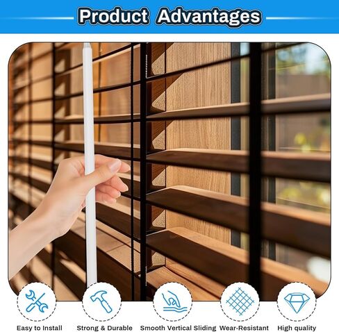 24 Inch Blind Wand Replacement with Hook, Plastic Spliceable Blind Rod, Window Blinds Stick Replacement for Vertical & Horizontal Blinds,1 Pack in Kuwait