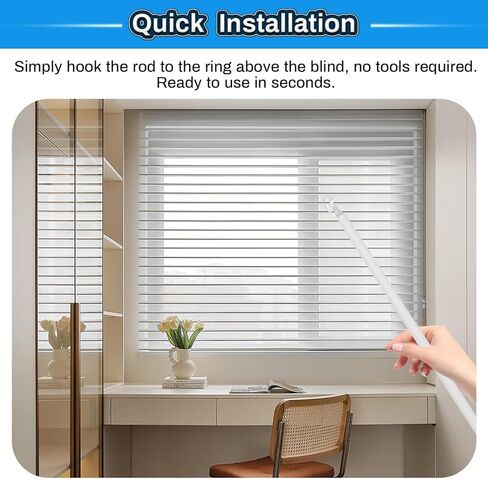 24 Inch Blind Wand Replacement with Hook, Plastic Spliceable Blind Rod, Window Blinds Stick Replacement for Vertical & Horizontal Blinds,1 Pack in Kuwait