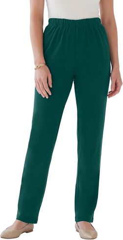 Roaman's Women's Plus Size Petite Straight Leg Soft Knit Pant in Saudi Arabia