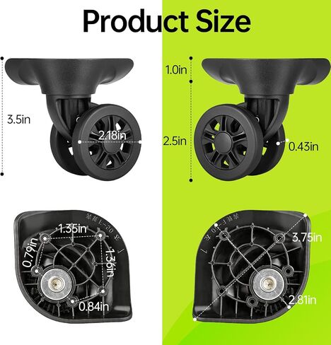 luggage replacement wheels-compatible with delsey luggage.Pack of 2.(Before making the purchase, please confirm the size. It is not compatible with all models of luggage from the Delsey brand.) in Saudi Arabia