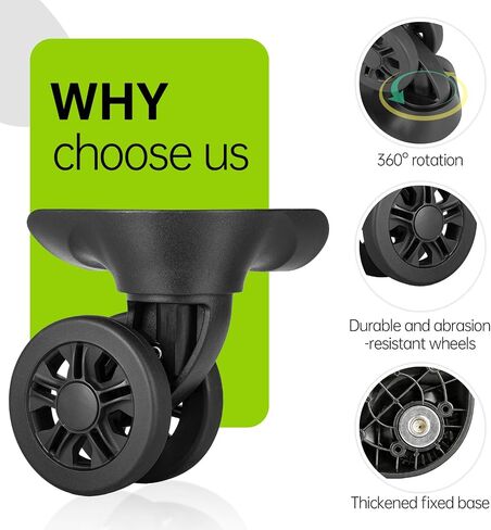 luggage replacement wheels-compatible with delsey luggage.Pack of 2.(Before making the purchase, please confirm the size. It is not compatible with all models of luggage from the Delsey brand.) in Saudi Arabia