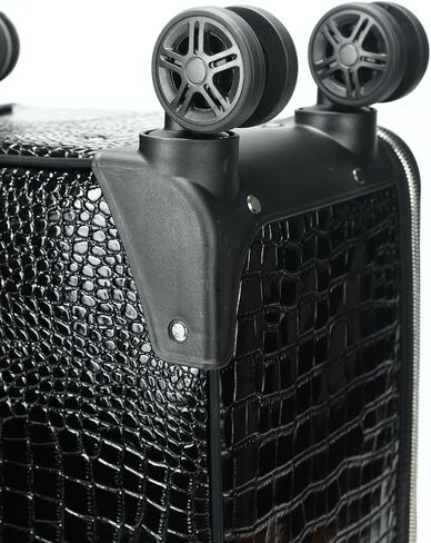 Baxi&barna Crocodile Embossed Hardside Carry-On Luggage, 20 inches, Black (22.8X14.7X9.2 Inch) in Saudi Arabia