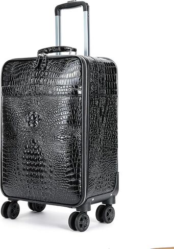 Baxi&barna Crocodile Embossed Hardside Carry-On Luggage, 20 inches, Black (22.8X14.7X9.2 Inch) in Kuwait