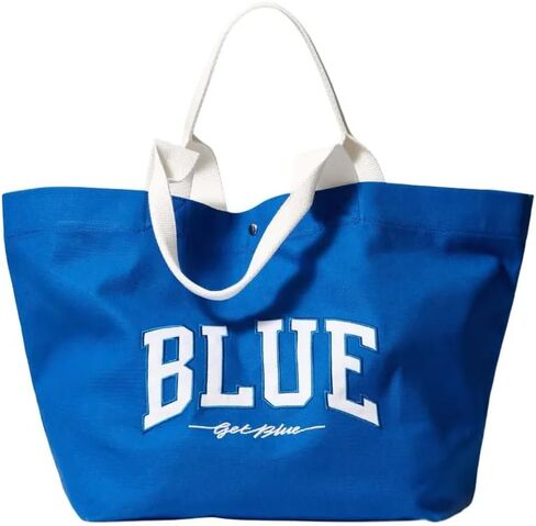 GAP Women's Get Blue Canvas Tote Bag, Medium Wash, One Size in Saudi Arabia