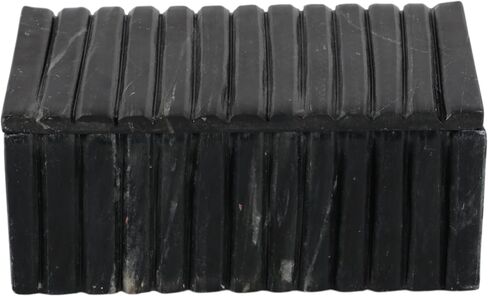 Decorative Marble Ridged Box for Home Decor - Modern Storage Box with Lid for Jewelry, Keepsake, and Shelf Accent - Home Organizer for Bedroom, Office Desk, or Living Room Decor - 3", Black in Saudi Arabia