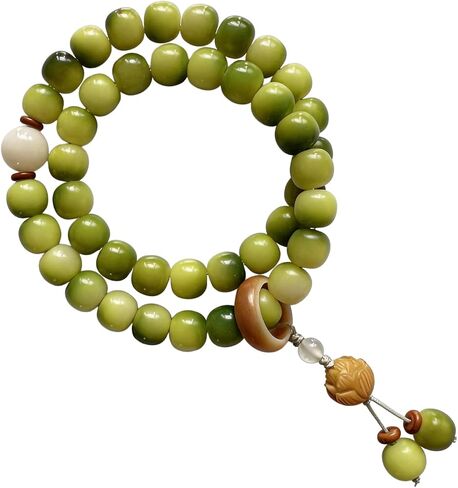 Bodhi Beads Bracelet for Women, 9mm Natural Bodhi Seed Prayer Beads, Double Wrap Meditation Yoga Jewelry, Mindful Gift for Her in Kuwait