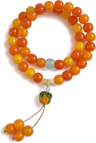 Bodhi Beads Bracelet for Women, 9mm Natural Bodhi Seed Prayer Beads, Double Wrap Meditation Yoga Jewelry, Mindful Gift for Her in Kuwait