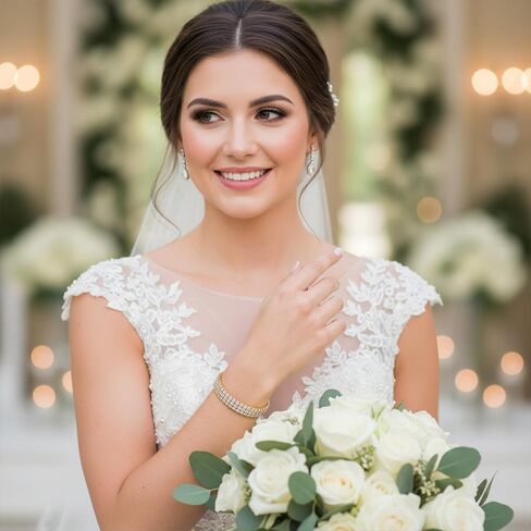 2 PCS Gold Rhinestone Bracelets for Women, Rhinestone Stretch Bracelet Stackable Crystal Tennis Bangles Stretch Sparking Stackable for Bridal, Wedding, Party, And Daily Wear in Kuwait