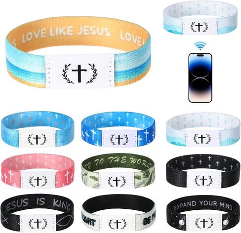 10 Pcs Bible Verse Bracelets Elastic Christian Bracelets with Spiritual Energy Quotes Waterproof Daily Bible Verse Bracelet Christian Gifts for Women Men in Saudi Arabia