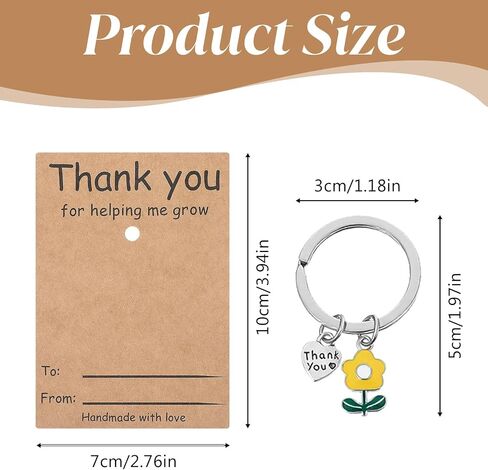 Nogeqi 6 Pcs Teacher Appreciation Gifts for Women, Teacher Keychains in Bulk Flower Intial Thank You for Helping Me Grow Gifts for Daycare Kindergarten Teachers Assistant in Kuwait