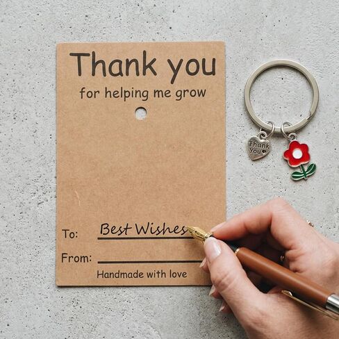 Nogeqi 6 Pcs Teacher Appreciation Gifts for Women, Teacher Keychains in Bulk Flower Intial Thank You for Helping Me Grow Gifts for Daycare Kindergarten Teachers Assistant in Kuwait