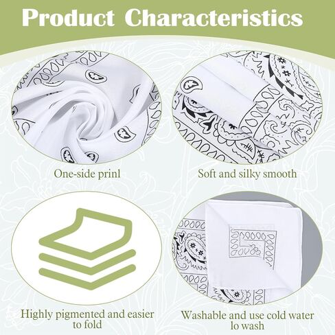 White Bandana 50 Pcs Bulk Bandanas for Women Men - Large White Bandanas Polyester Headwrap Scarf Headband Handkerchief 21.6 x 21.6 Inch in Kuwait