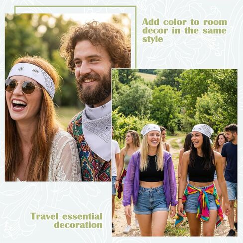 White Bandana 50 Pcs Bulk Bandanas for Women Men - Large White Bandanas Polyester Headwrap Scarf Headband Handkerchief 21.6 x 21.6 Inch in Kuwait
