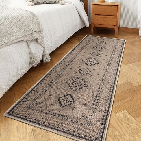 2x6 Washable Non Slip Faux Jute Rug, Durable Boho Hallway Runner Rug, Non Shedding Low Pile Indoor Floor Carpet for Entryway Bedside Porch Doorway, Rustic Farmhouse Braided Carpet in Saudi Arabia