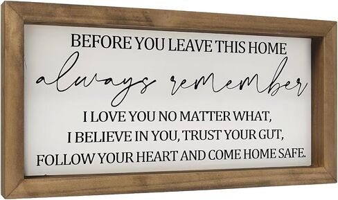 flangairy Before You Leave This Home Wall Sign, Front Door Entryway Wall Decor for Home, Wooden Family Wall Art Love Quotes in Kuwait