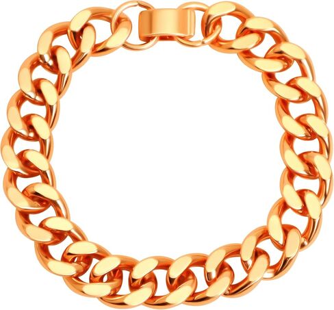 outROAR Gear Solid Copper Cuban Link Bracelet - 8.5 inches | Pure Copper Men’s Wrist Chain, Heavy, Thick, Wide in Saudi Arabia