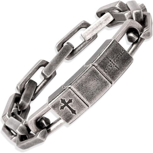 Hero Company Men’s Stainless Steel Bracelet - ‘Invictus Unconquered’ Bracelet for Men - Helps Pair Veterans With A Service Dog or Shelter Dog in Saudi Arabia